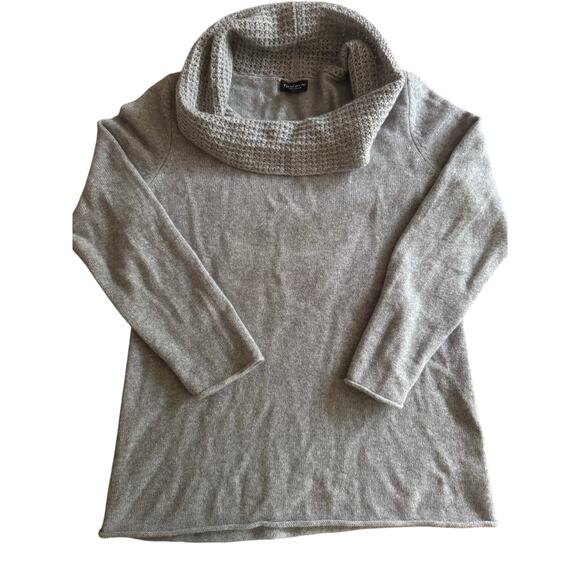 Lord & Taylor 100% Cashmere Gray Cowl Neck Sweater Women’s Size XL - Picture 1 of 6